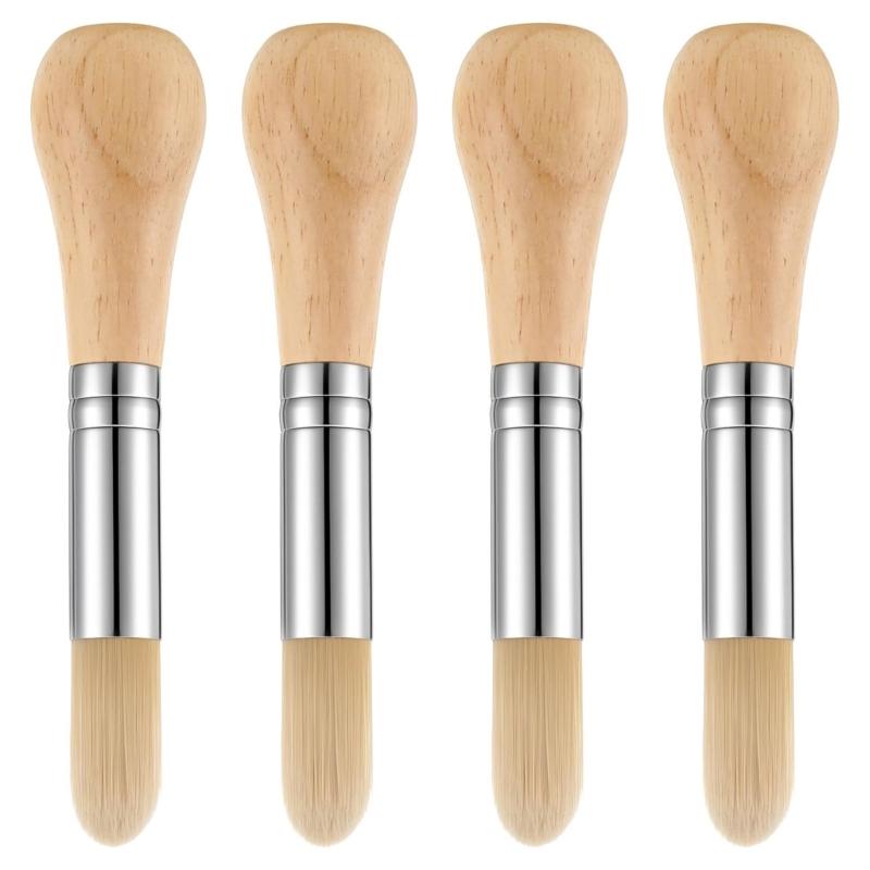 Set Of 4 Wooden Gourd Handle Art Brushes For Professional Artists 55KF