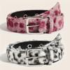 Harajuku Leopard Print Belt Korean Style Jeans Waistband Trouser Decoration  Fluffy Waist Belt
