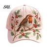 Artistic Printed Baseball Cap for Women, Embroidery Flower Bird Pattern Hat, Love Art Design Hat Adjustable Fit Gardening Sun Spring Summer Outdoors