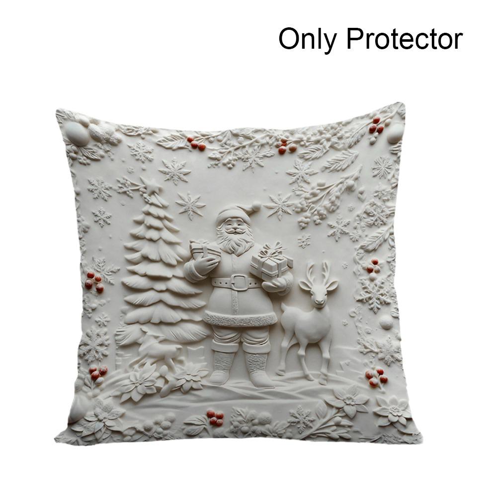 Christmas Day Pillowcase Pillow core protection Removable Cushion Slipcover Polyester Pillow Case Protector Holiday Supplies