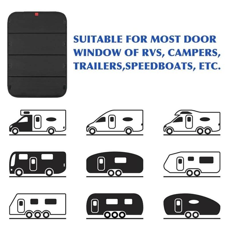 Rv Door Window Shade Foldable Self-Adhesive & Magnet Car Accessories Thickened Oxford Camper Skylight Shade