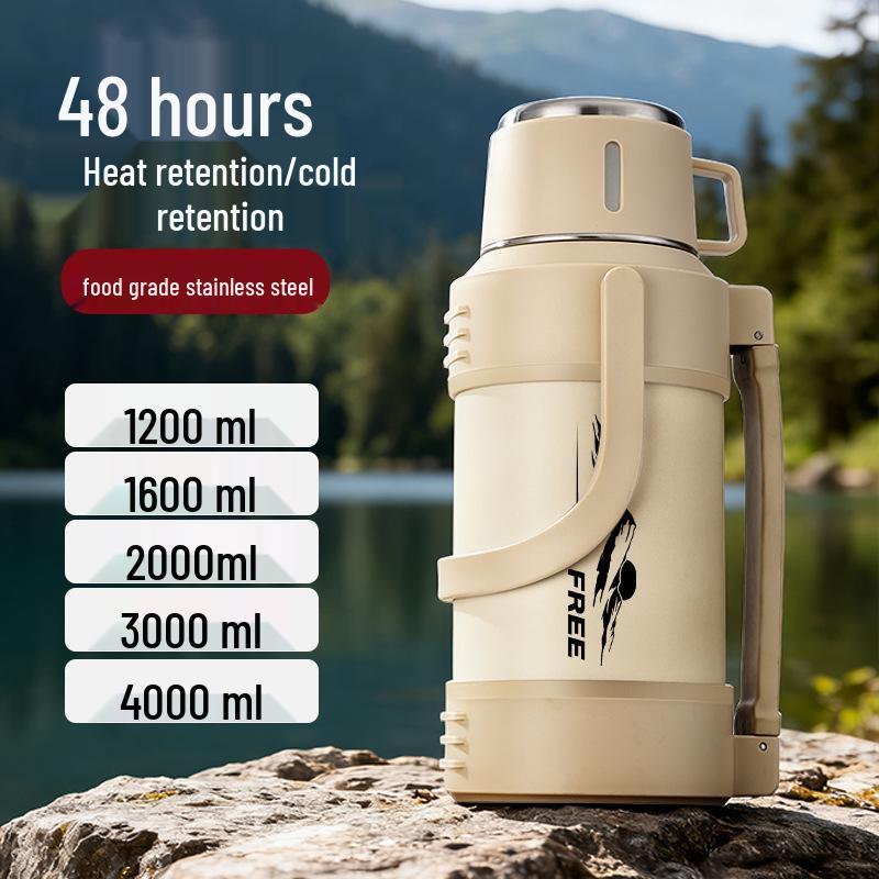 Large Capacity 316 Stainless Steel Insulated Thermos Flask with Portable Design for Outdoor and Travel Use