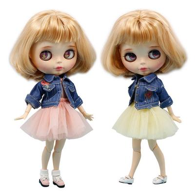 Dolly Para Denim Puppen-Outfit-Set für und Obitsu 24 Puppen (Zitrone) Blythe, AZONE, Licca-chan, Momoko,