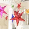 Hanging 3D Christmas Tree Lampshade Paper Five-Star Decorative Lampshade  Home Decor