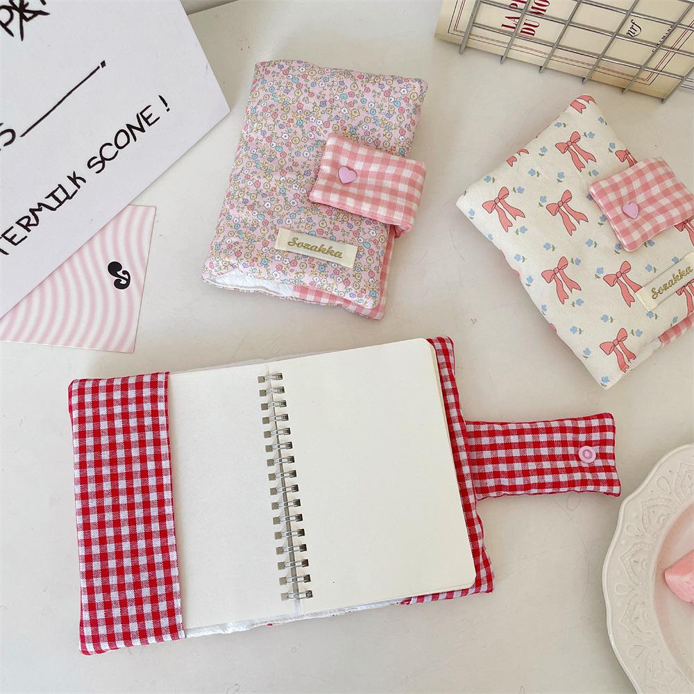 Korean Girly Heart Floral Book Cover for Journals & Diaries - Portable Pocket Size