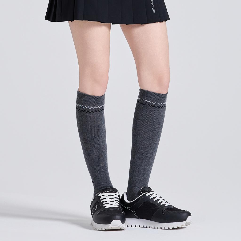 CHALLENGER Women'S Checkerboard Detail 2-Way Knee Socks Melange Grey