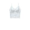 Women's Lace Bralette Camisole With Built-in Padded Bra, Spaghetti Strap Backless Tank Top For Summer Layering