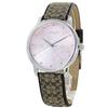 Coach Women's Grand Analog Watch with Leather Strap, Pink and Brown Khaki, 14503404