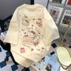 Cotton Kitty Cat Printed Casual and Fashionable Shortsleeved Top for Women Summer New Style Shortsleeved Tshirt