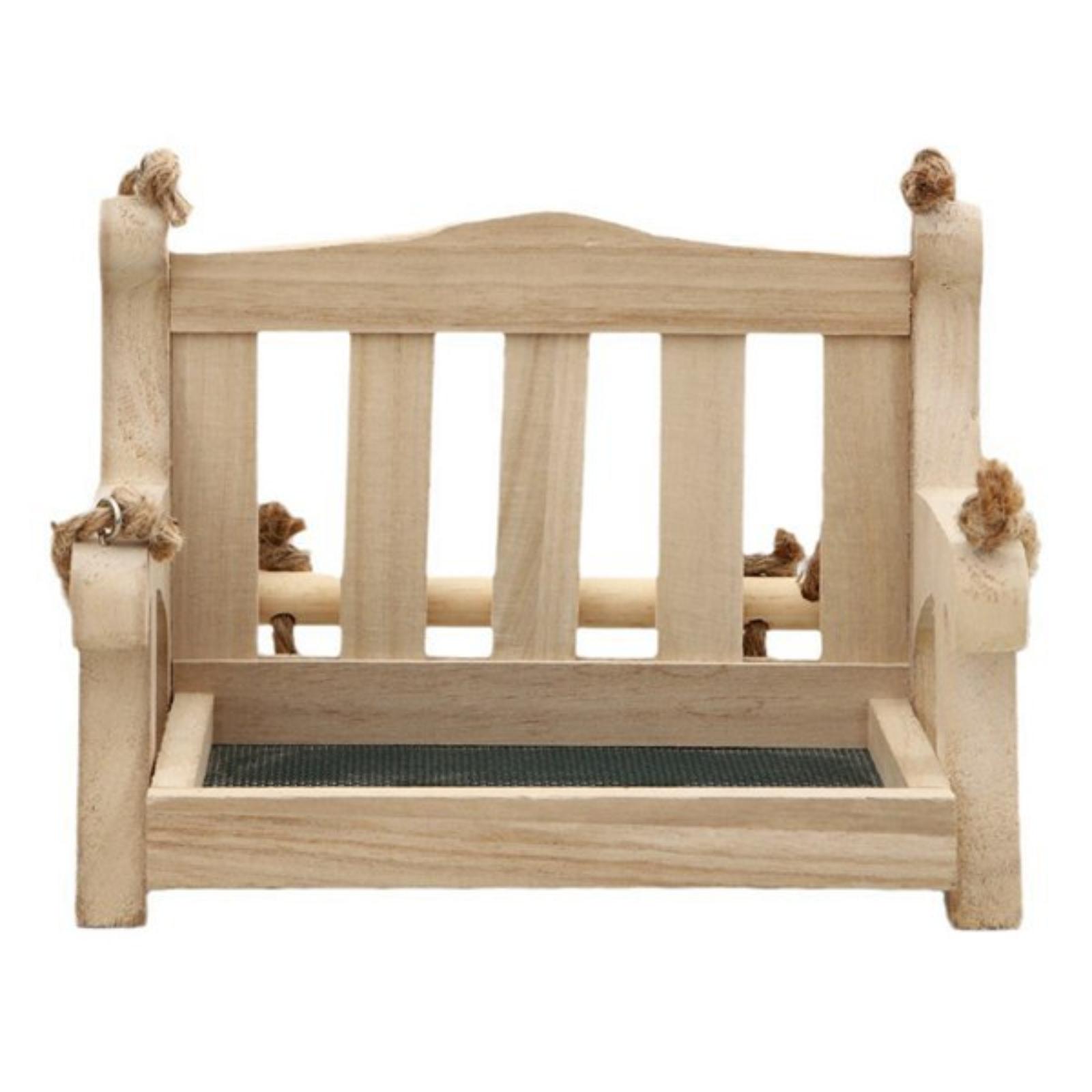 

Outdoor Swing Bird Feeder Bracket, Metal Mesh Bottom, Wooden Bench Shaped Bird Feeder, Can Be Hung Outdoors жовтий