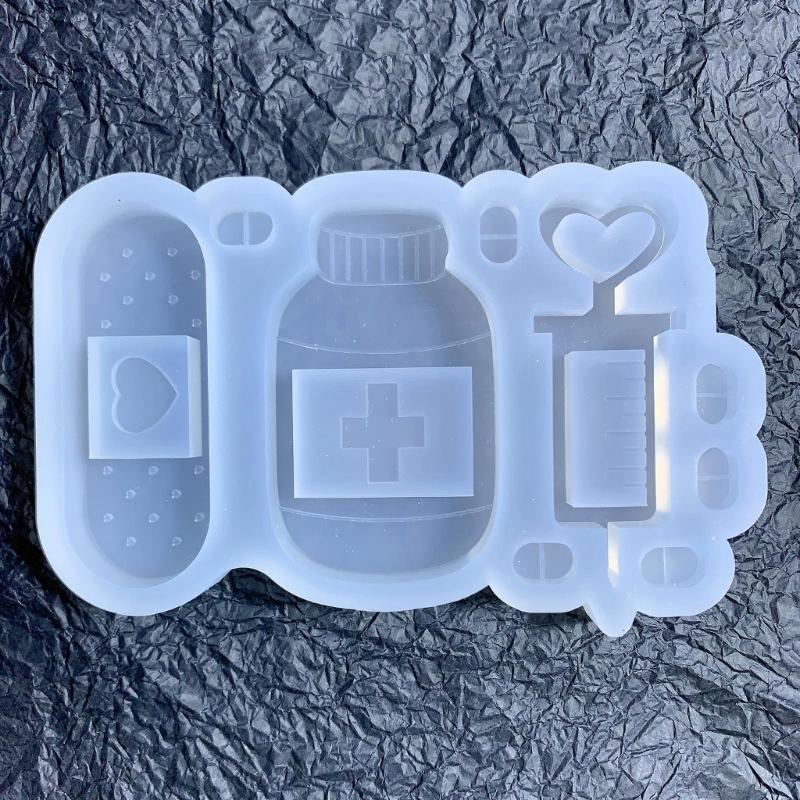 Pill Bottle Silicone Mold Quicksand Epoxy Casting Molds Resin Shaker Mold DIY Pendant Keychain Jewelry Making Mold