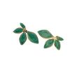 Green Enamel Flower Stud Earrings for Women Gold Plated Five Petal Floral Earrings Vintage Elegant Jewelry for Daily Gift Giving