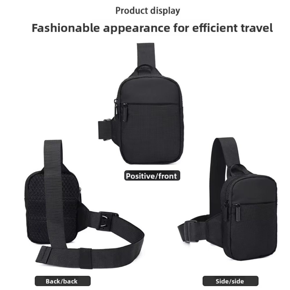 Zipper Mobile Phone Bag Multipocket Small Shoulder Bag Simple Single Bag Men Chest Bag  Male
