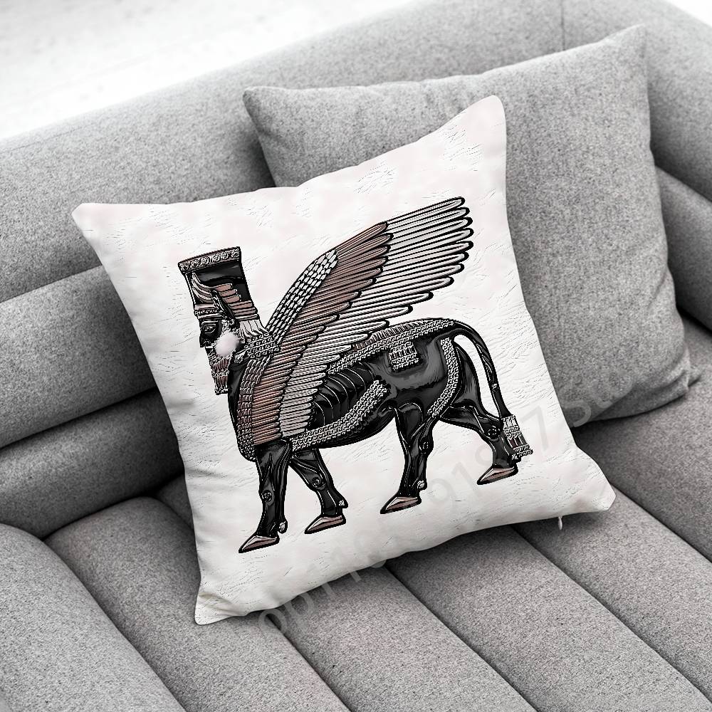 Assyria Assyrian Colossal Lamassu Flag Throw Pillow Case For 55cm 40cm 45*45cm 50cm 30cm Square Office Cushion Cover