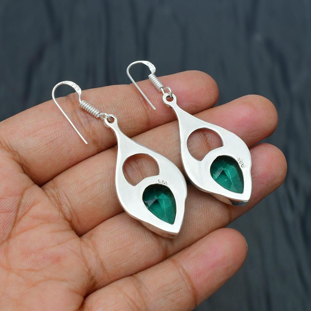 Paribba Toermalijn Edelsteen Handgemaakt 925 Sterling Zilver Sieraden Oorbellen