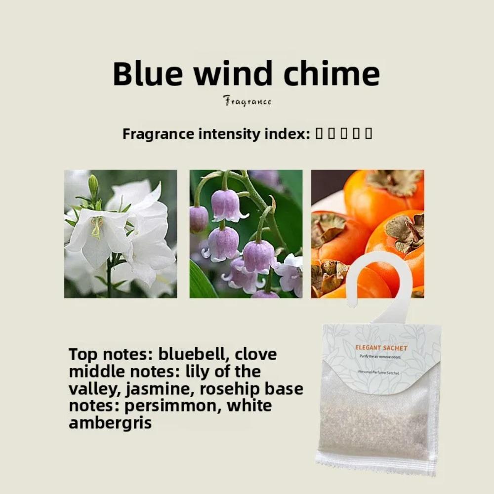 Home Sachets, Hanging Sachets, Wardrobes, Deodorizing, Long-lasting Fragrance, Pleasant Scent, Clothes, Plant Aromatherapy Blue wind chime