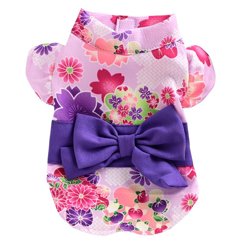 Pet cat dog clothes Teddy Pomeranian Schnauzer summer thin princess vest kimono