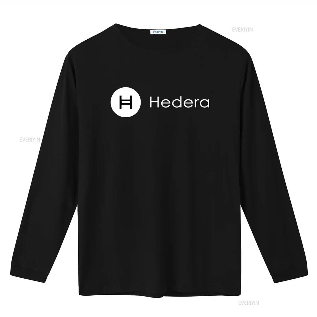 T-shirt con Logo Hedera Hashgraph a Tema Moneta per Fan HBAR vintage Lavata Traspirante Casual uomo Unisex abbigliamento designer grafica