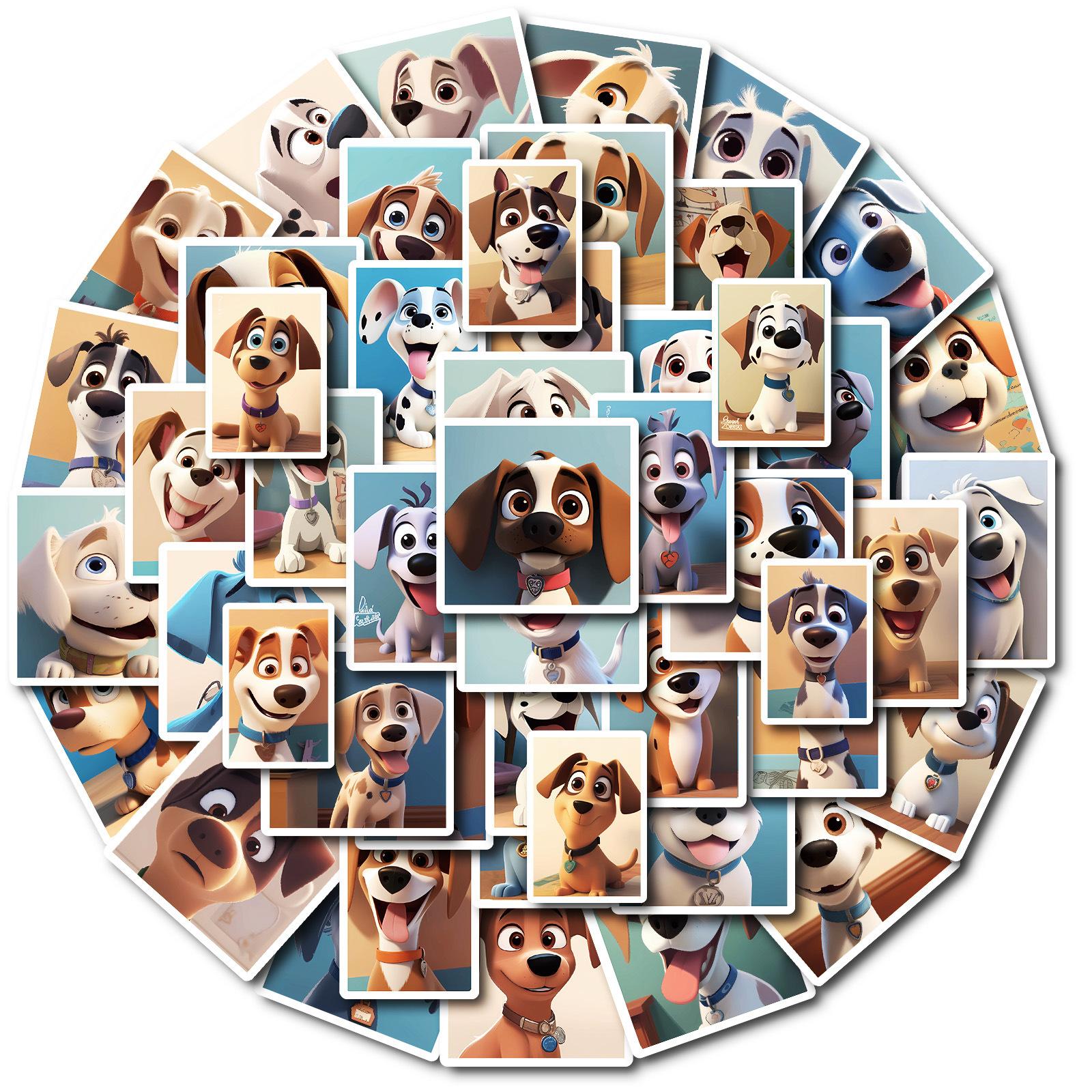 

50 шт. Набор забавных эмодзи с собаками Водонепроницаемые декоративные наклейки DIY Креативное украшение для ручного аккаунта