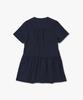 Plack Woman Shirred Short Sleeve Dress Navy