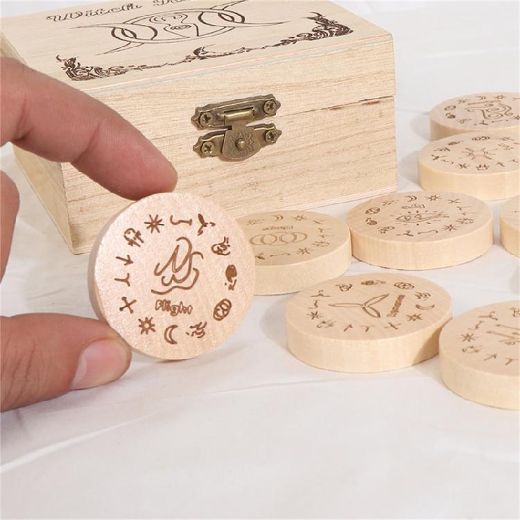 Nordic Rune Wood Set Rune Set Rune Stones Rune Tarot Card Rune Stones Set