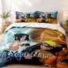 Naruto Custom Name 3pc Set Perfect for Bedroom Use Comfortable Bedding Set Includes a Duvet Cover and Two Pillowcases Ideal Birthday or Christmas Gift