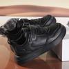 Black Kids Shoes Sports Running Casual Walking Student Fashion New Leather Children's Sneakers Breathable Soft Child Outdoor