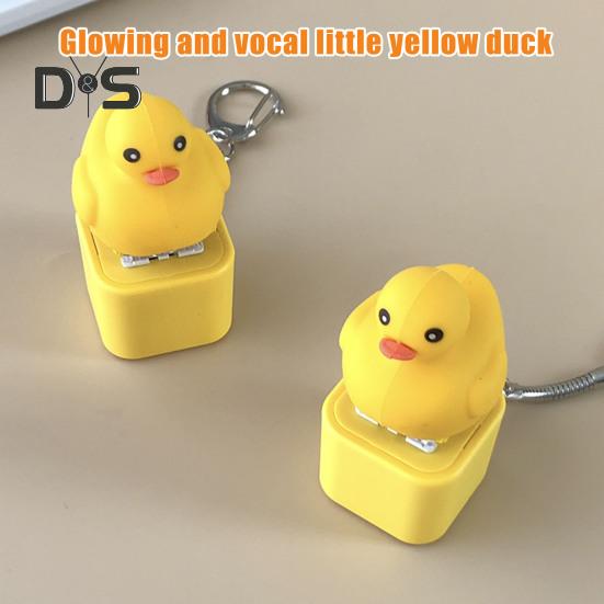1/2/3 stk Ducky Caps nøkkelring Fidget Toy Sounding Pendant Stress Reliever Duck Keyboard Fidget Toy nøkkelring