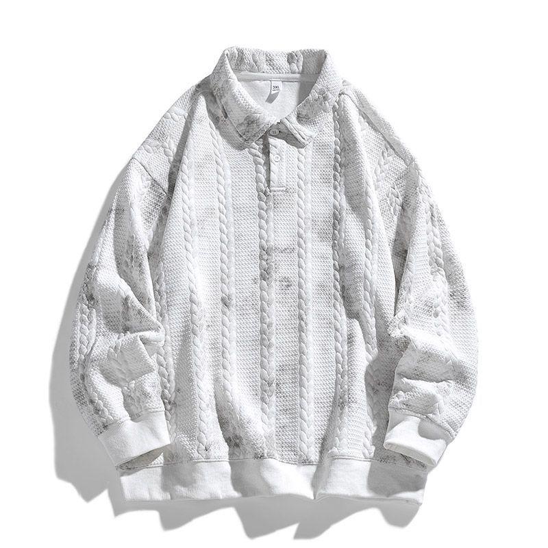 Męska bluza z kapturem na wiosnę i jesień, z artystyczną fakturą, kamuflażem i żakardem