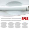 8Pcs Car Door Handle Bowl Sticker Protector Anti Scratch Transparent Film Cover