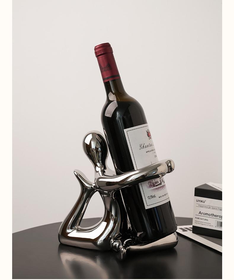 Abstract Art Figure Red Wine Rack Ornaments Home Living Room Decoration Wine Cabinet Kitchen Organizer