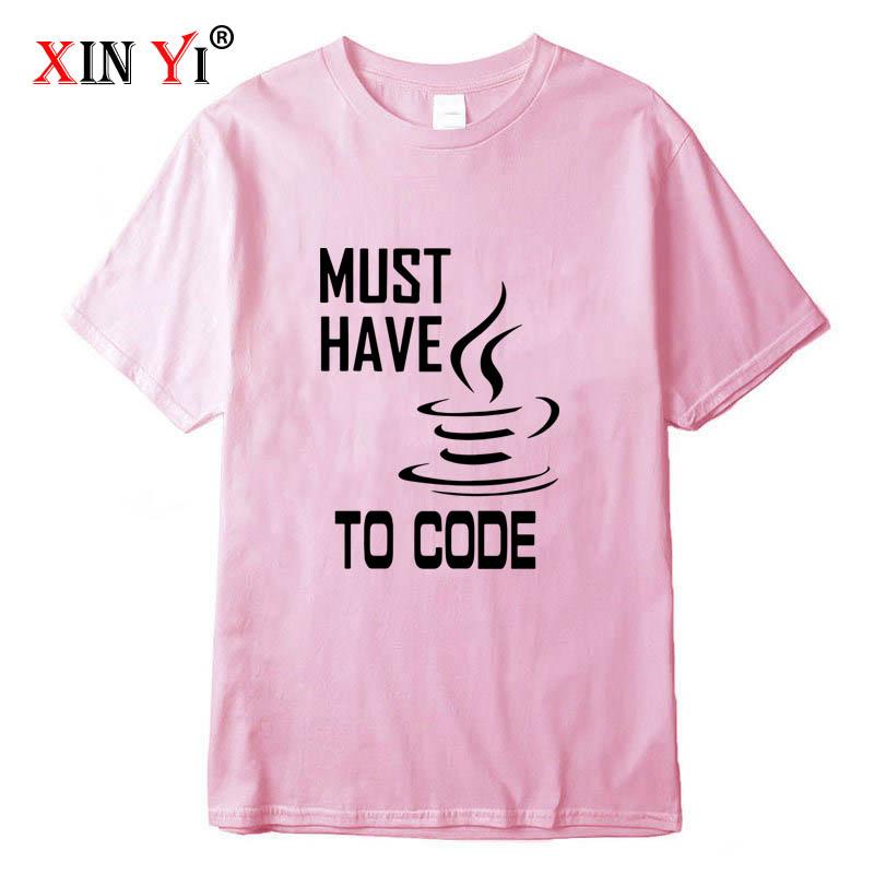Men'S T-Shirts High Quality 100% Cotton Short Sleeve Java Printed T ...