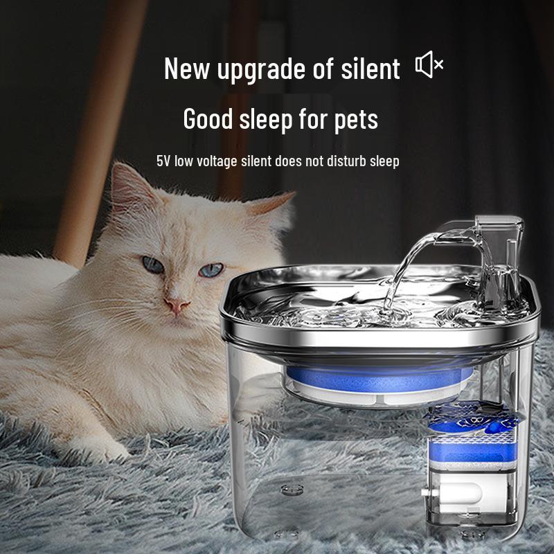 Stainless Steel Automatic Circulating Water Fountain for Cats and Dogs