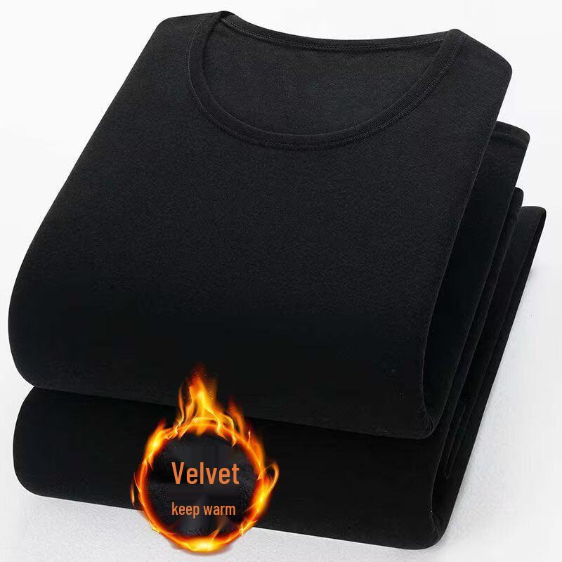 

Autumn Winter Youth Round Neck Plus Velvet Casual Breathable Loose Long Sleeve Top L