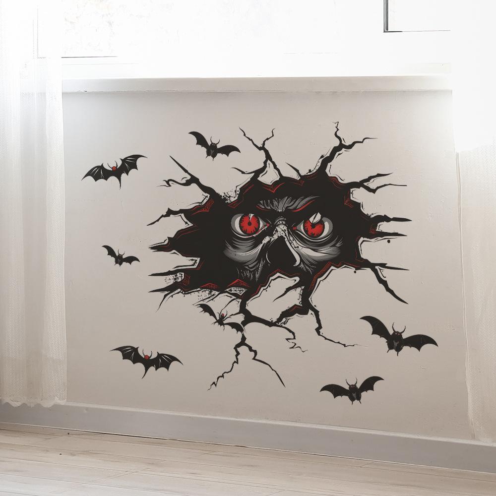Halloween Scary Eyes Bat Bedroom Living Room Porch Home Decoration Wall Sticker