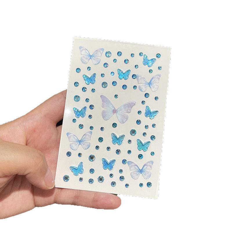 1 Blatt Elfen Schmetterling Gesichtsaufkleber Kawaii Selbstklebend Weben Schmetterling Deko Für Bühne Konzert Make-up Zubehör