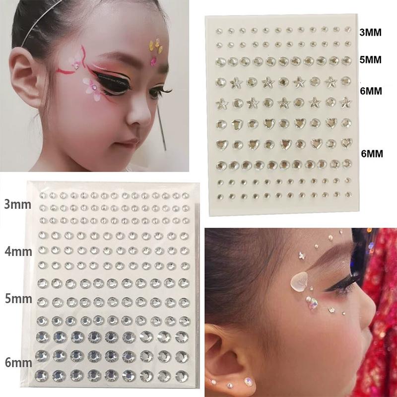 10Sheets White Various Shapes Non Piercing Lip Nails Sticker Self Adhesive Fake Lip Nail Eyebrow Nose Nail Belly Button Jewelry