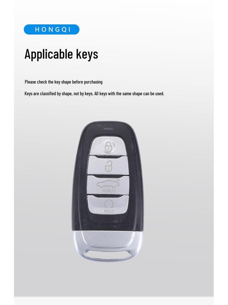 Hongqi H5/H9 Key Cover: EHS9 Metal Car Key Shell with Buckle for Men.