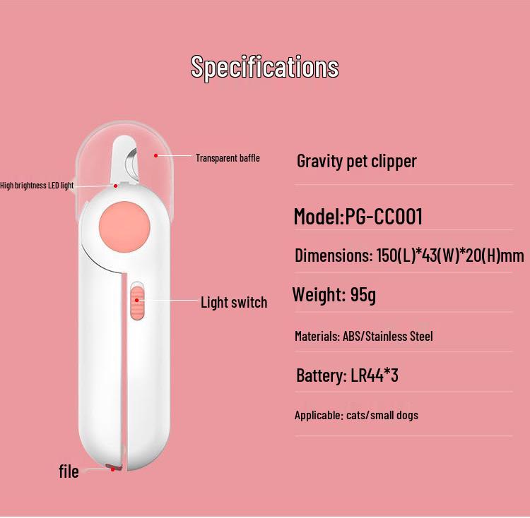 LED Pet Nail Grinder and Clippers for Cats and Dogs