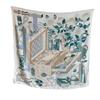 NINA SOLOR Painter's Treasure Chest Silk Wool Square Scarf
