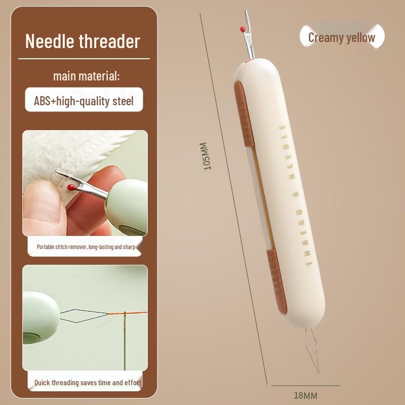 Dual Needle Threader & Seam Ripper: Double-Headed Tool for Easy Sewing and Threading