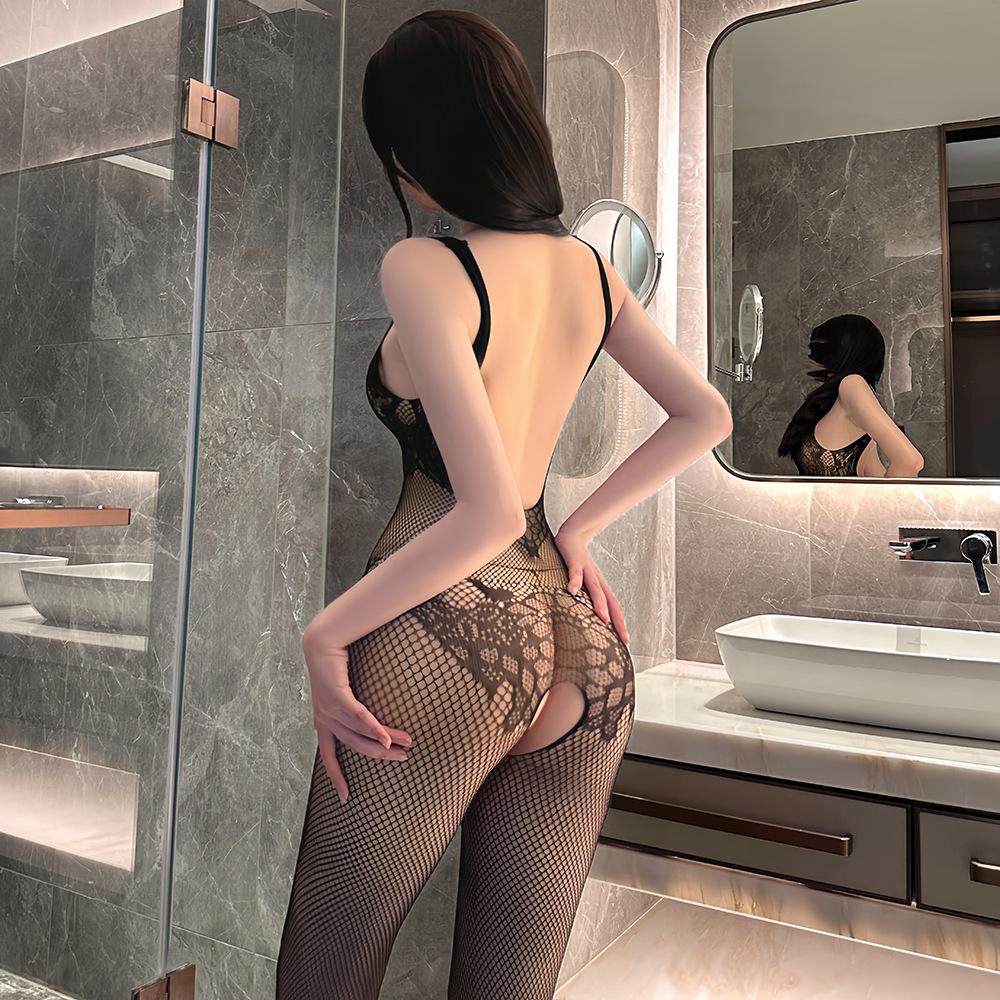 Sex Underwear Tight Large Size One-piece Net Clothes Women's Open Crotch Free Temptation Open Net Socks Wholesale