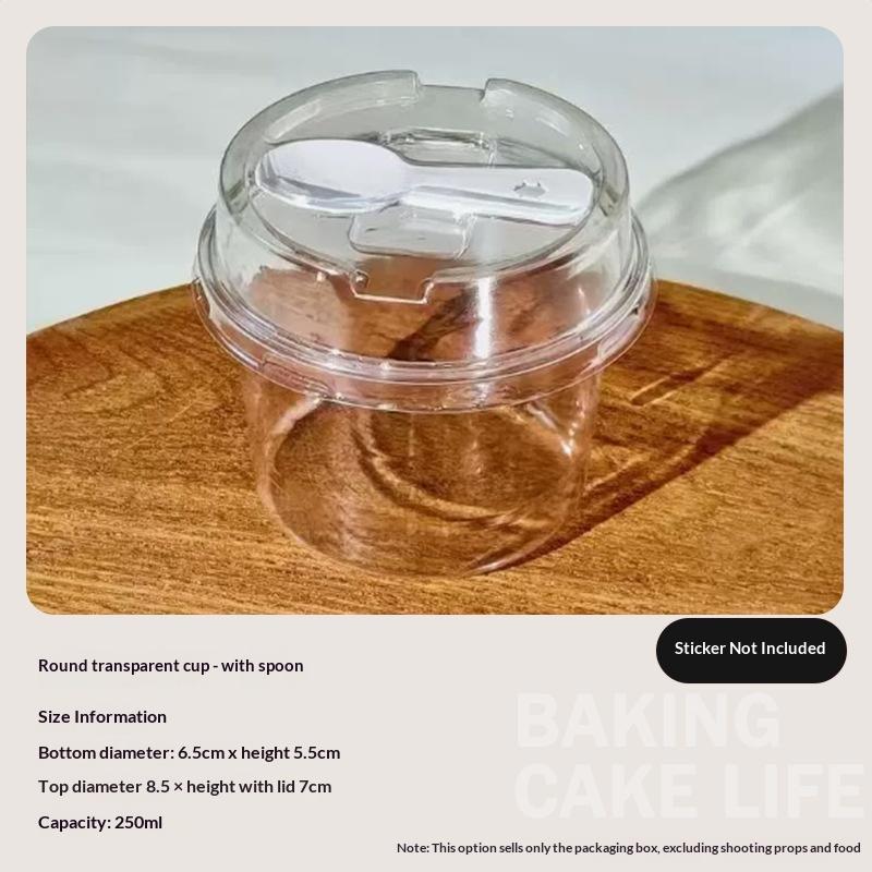 10 Pezzi Tazze Monouso per Budino Leggere Rotonde Trasparenti con Coperchi Cucchiaini per Picnic all'Aperto Servizio Yogurt Dessert