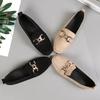 Fashion Spring Fashion Flat Shoes Women Quality Metal Slip On Loafer Shoes Ladies Flats Mocassins Big Size 35-41 Sapato Feminino 2025