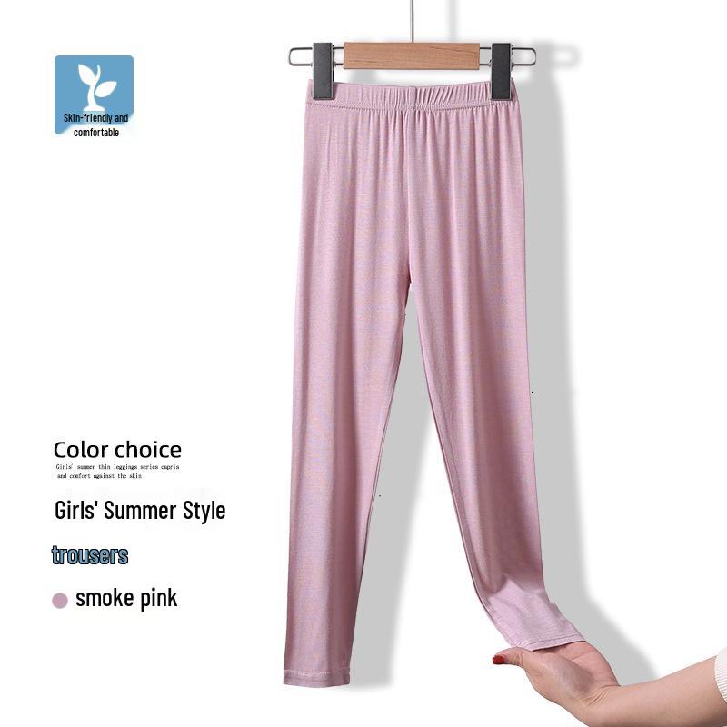Girls' Modal Leggings for Spring/Summer - Black or White Dance Pants, Medium/Large Sizes