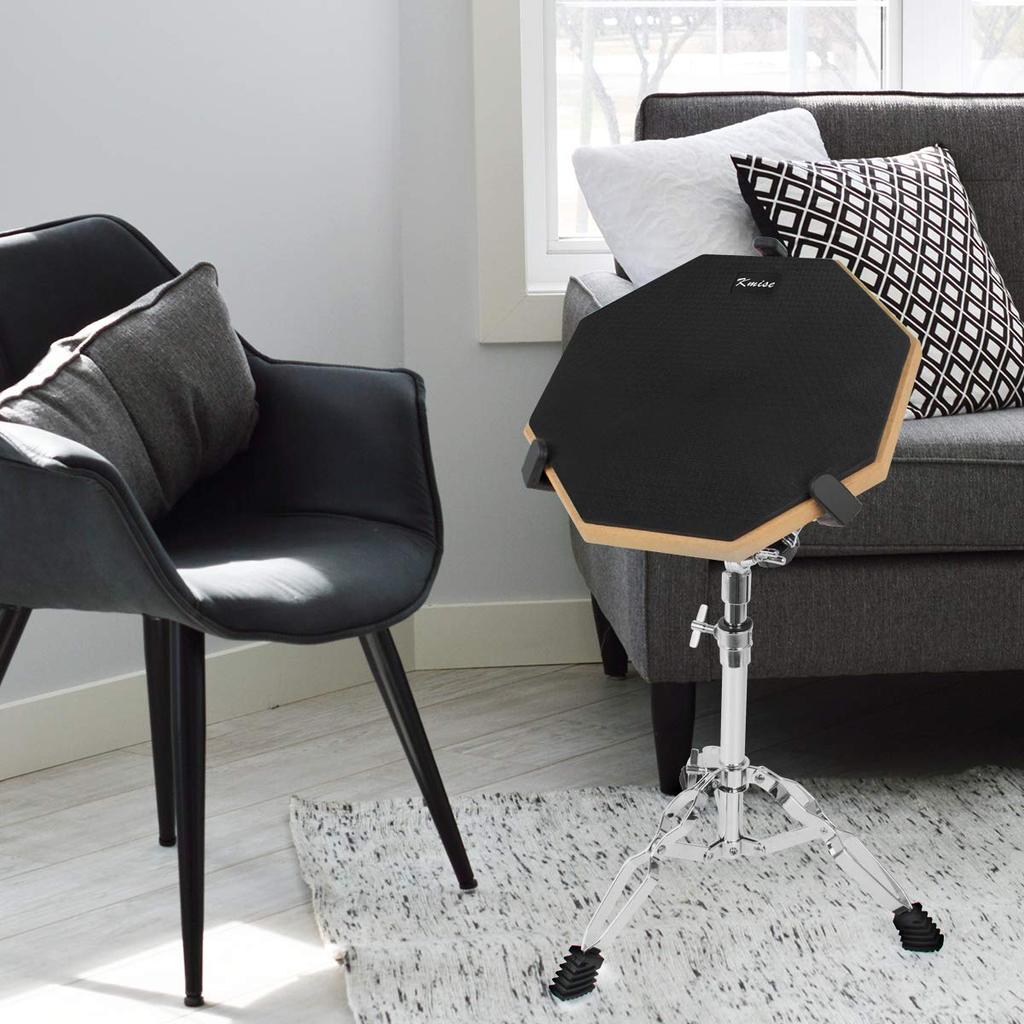 Kmise Drum Practice for Stand Stick High 12 Inches Pad, Training, Included, Included, Rubber, Black, Quiet, Repulsion,