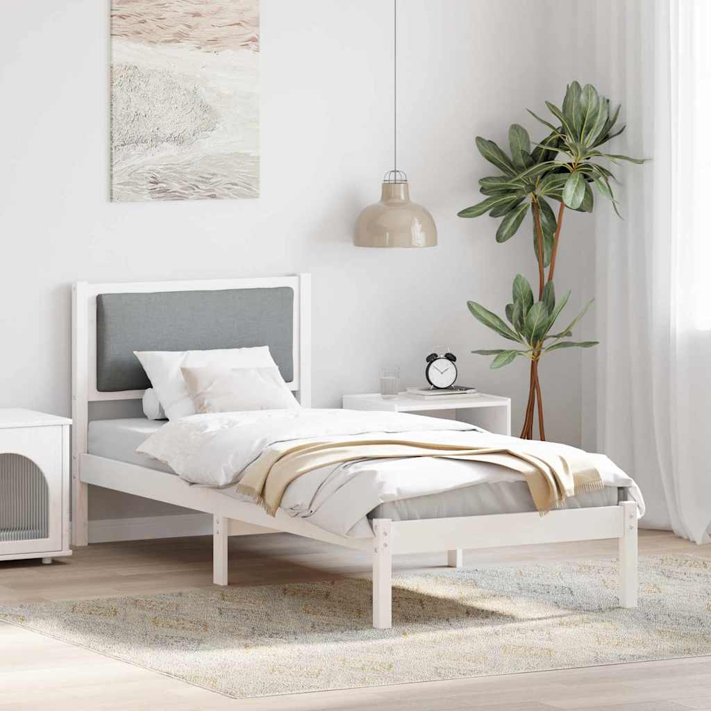 Bed Frame Light Grey 80 x 200 cm Solid Pine Wood