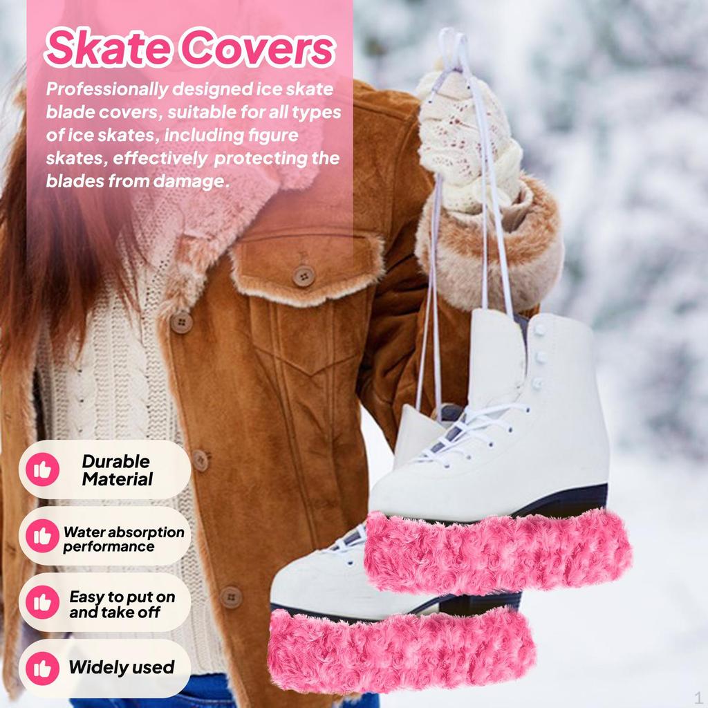 2 Pieces Ice Skate Covers Guards Portable Sleeves Comfortable Versatile Skating for