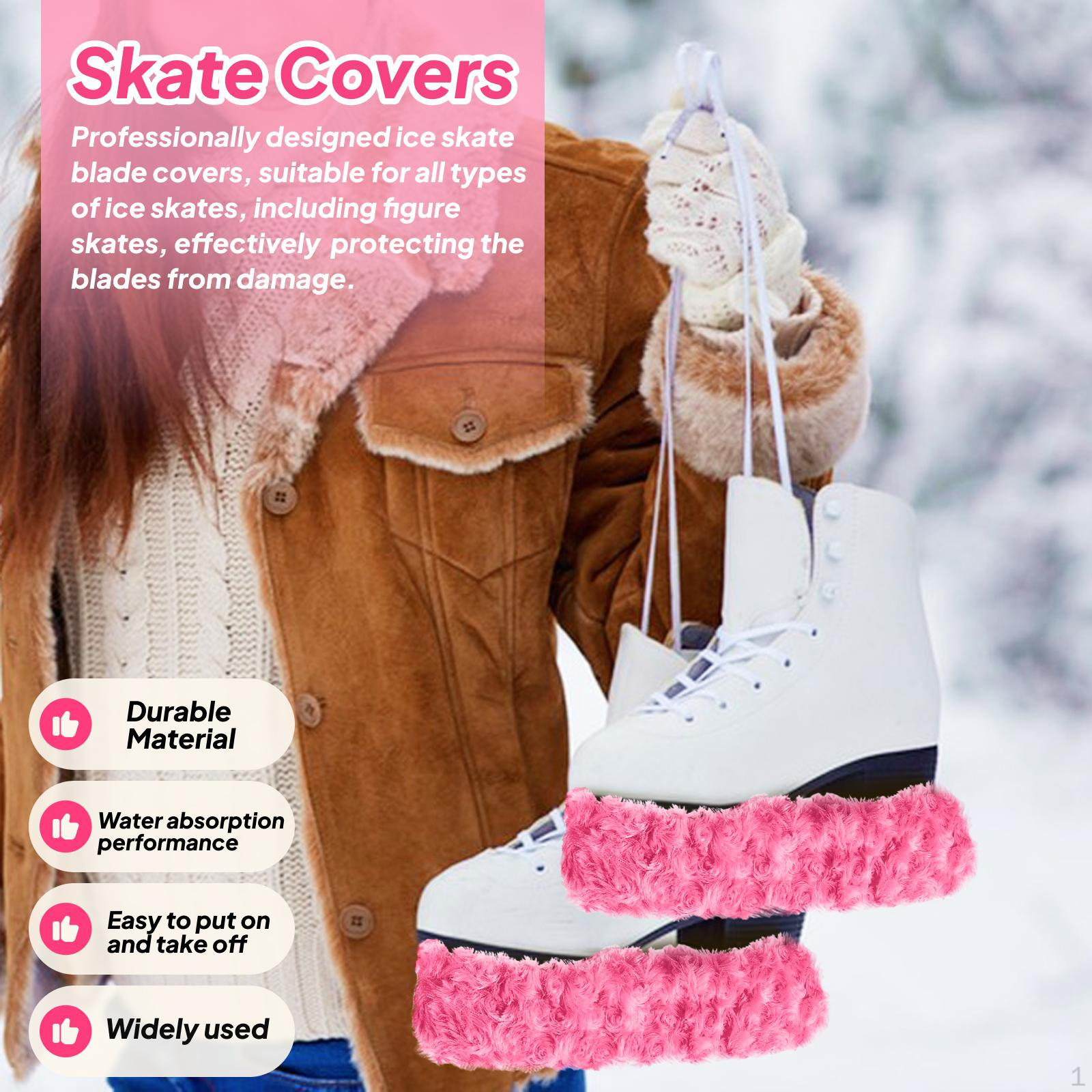 2 штуки Чехлы-защиты для коньков Портативные рукава Удобные Универсальные Катание на коньках для Pink_M