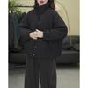Women’s Winter Solid Color Thickened Warm Cotton Jacket Casual Loose Slimming Versatile Short Basic Outerwear for Daily Wear